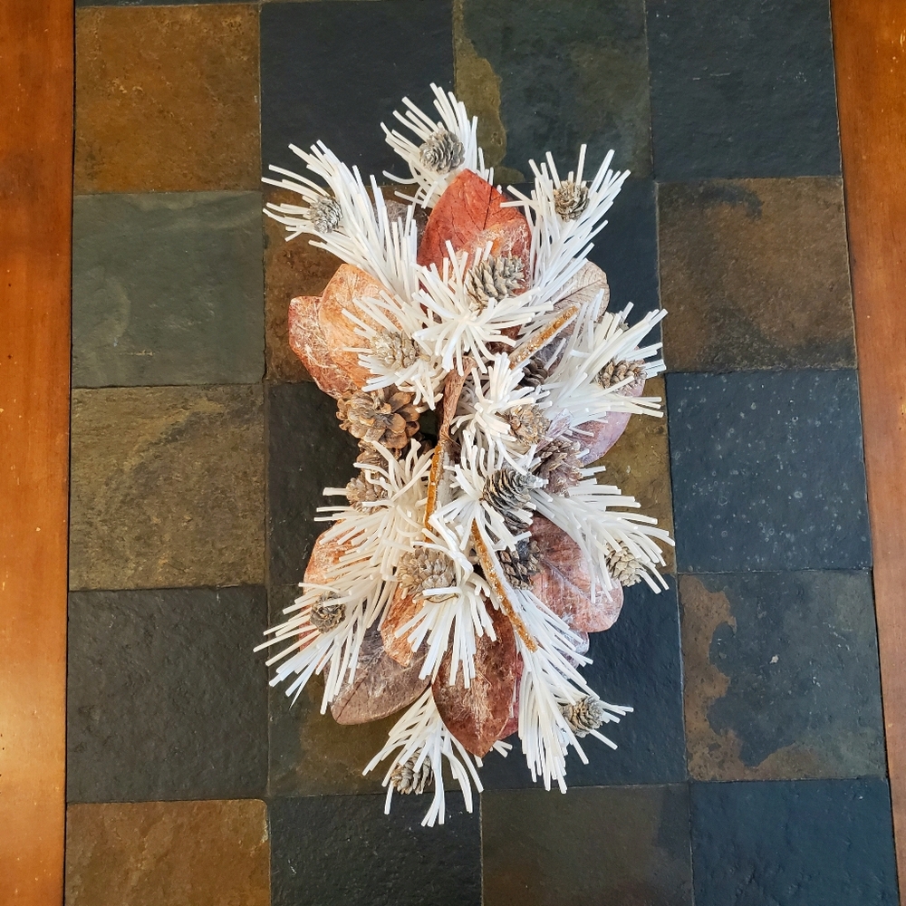 Hand Crafted Winter Berry Gingerbread Cookie Dough Bowl Table Centerpiece - Picture 4 of 6